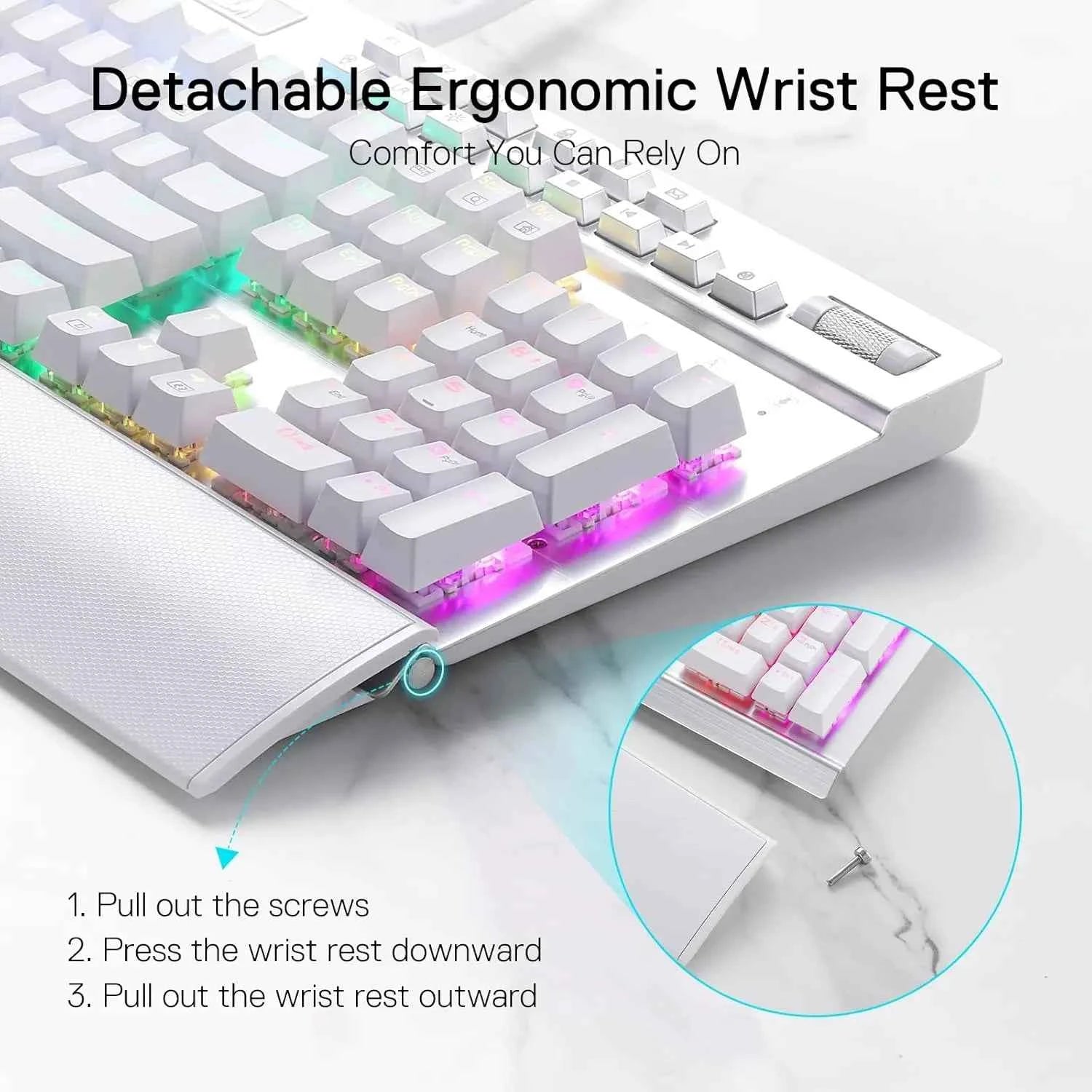 Redragon K550 RGB Gaming 104 Keys + 12 Macro G Keys Wired Mechanical & Wrist Rest Keyboard