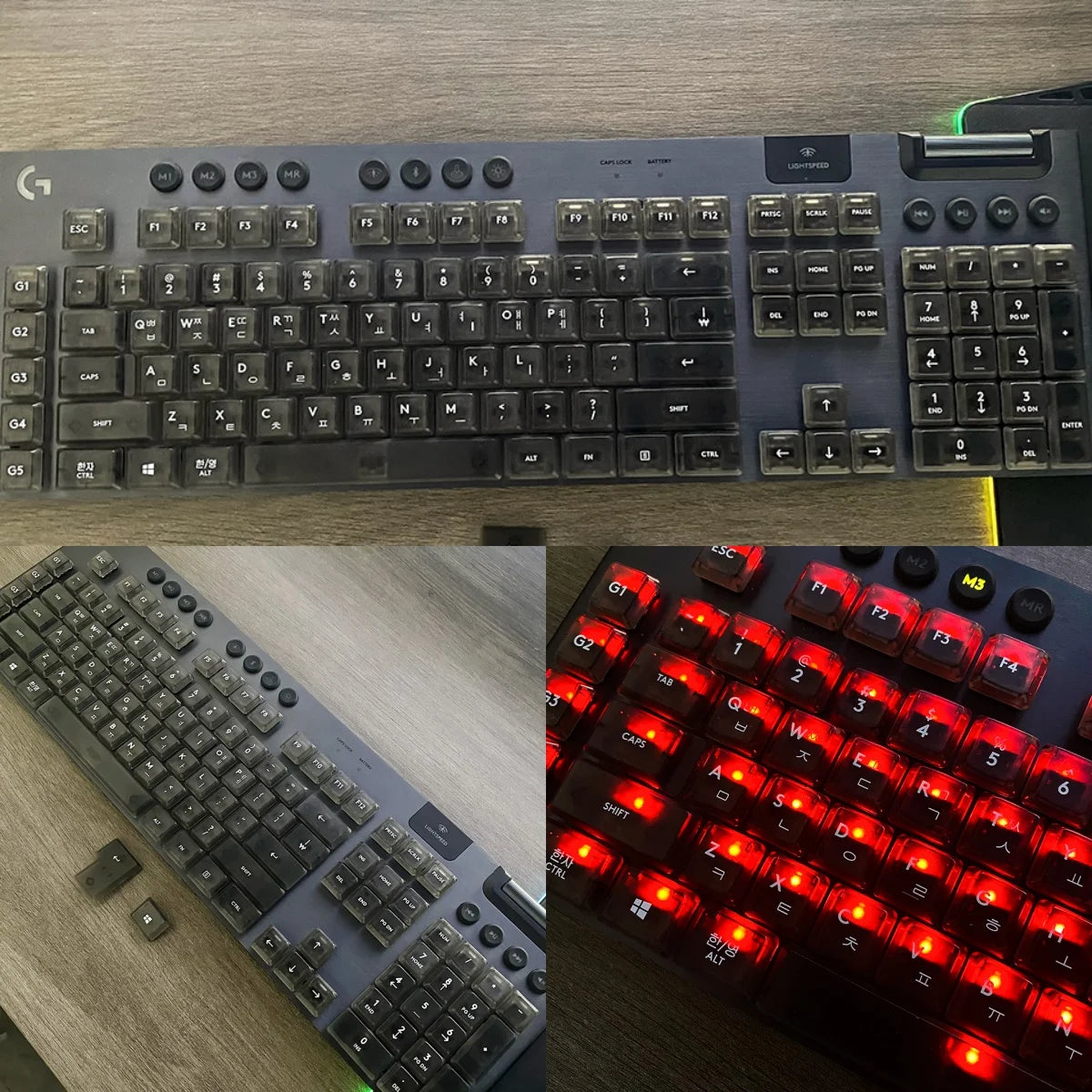 Korean Language Keycaps,PBT/PC Custom Keycap Set,Suitable for Logitech G915 G813 G815 G913 TKL RGB Mechanical Gaming Keyboard.