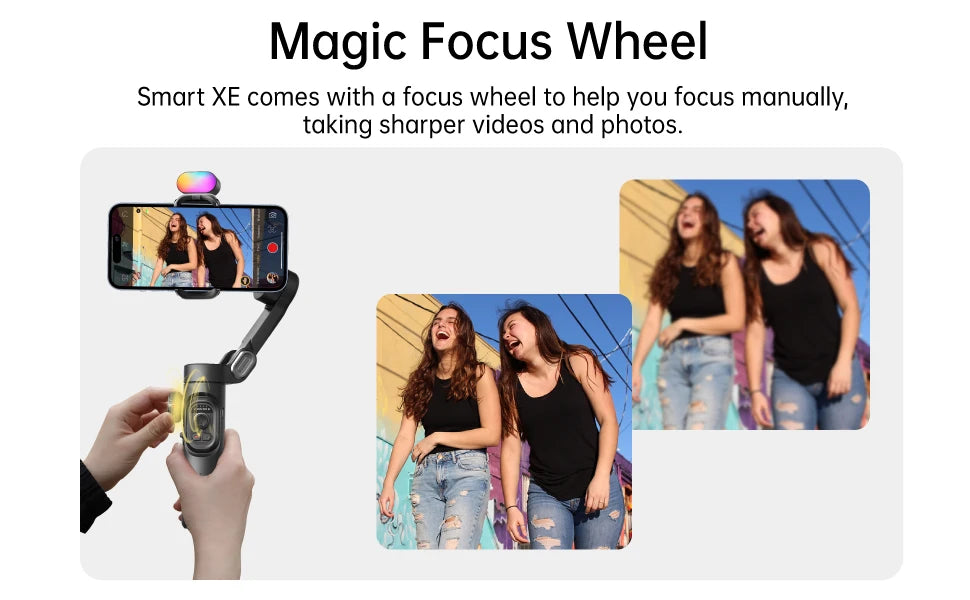 AOCHUAN Smart XE Kit Gimbal Stabilizer for Smartphone iPhone Video Recording Magnetic Fill Light 3-Axis Foldable Android Gimble