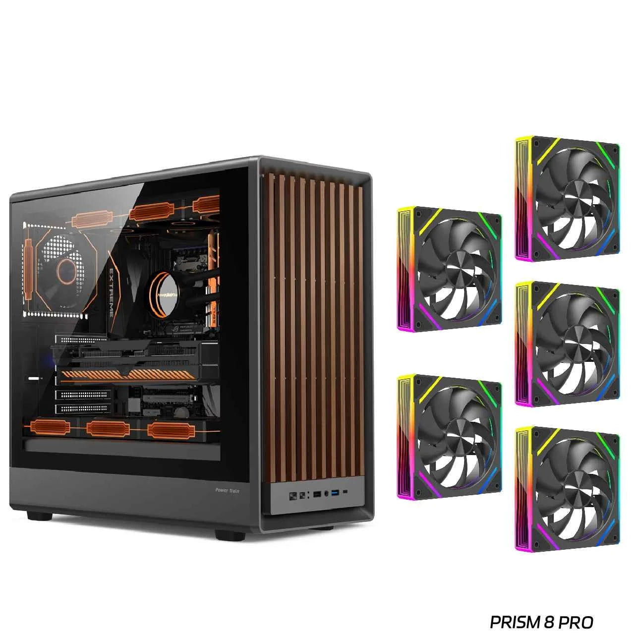 Power Train Zhenjie G1 PC case MATX Wooden panel glass side-transparent support 240/360 water-cooled computer case TYPE-C port