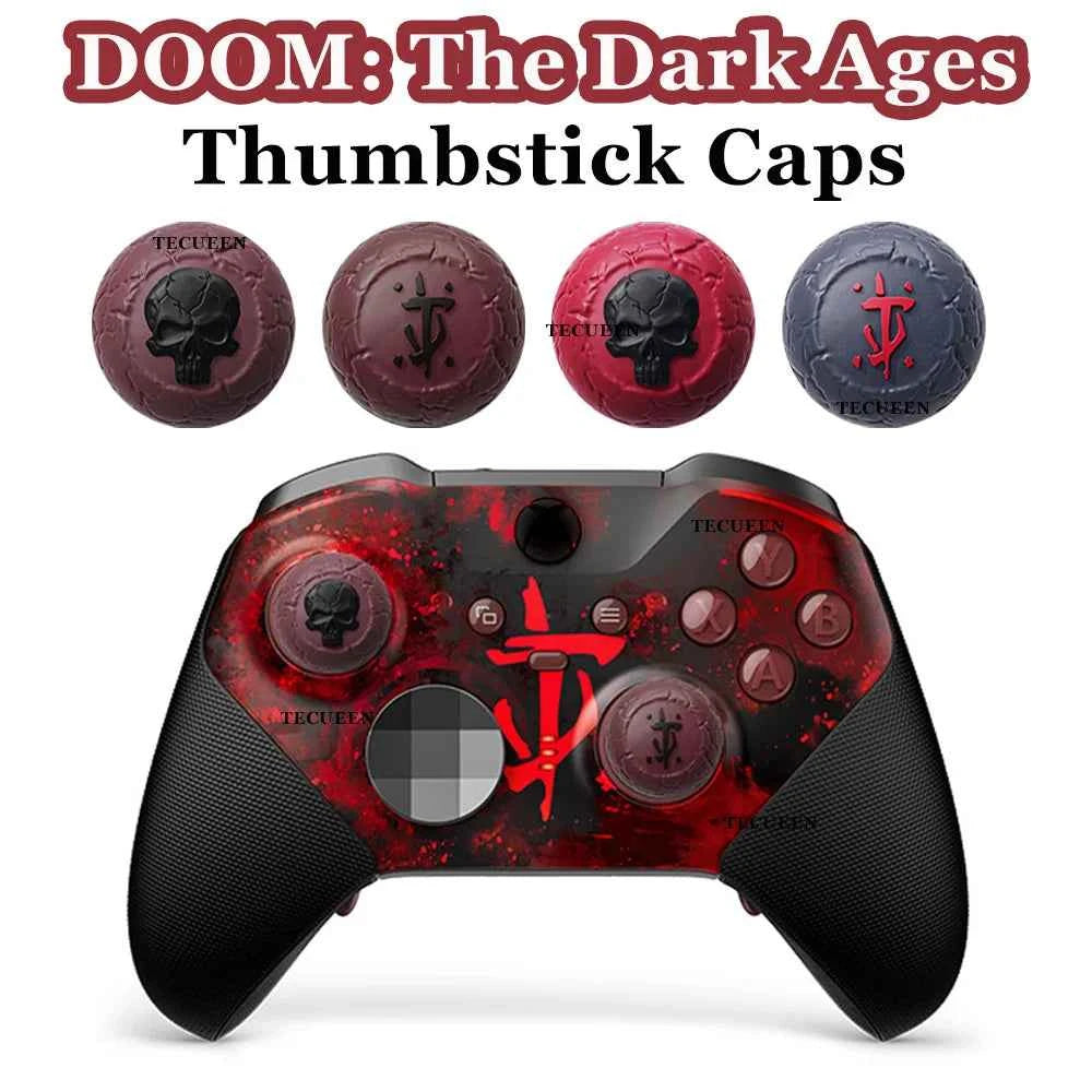 4PCS For DOOM The Dark Ages Theme Thumbstick Caps for Xbox Series Wireless Controller Analog Joystick Cover Protective Caps