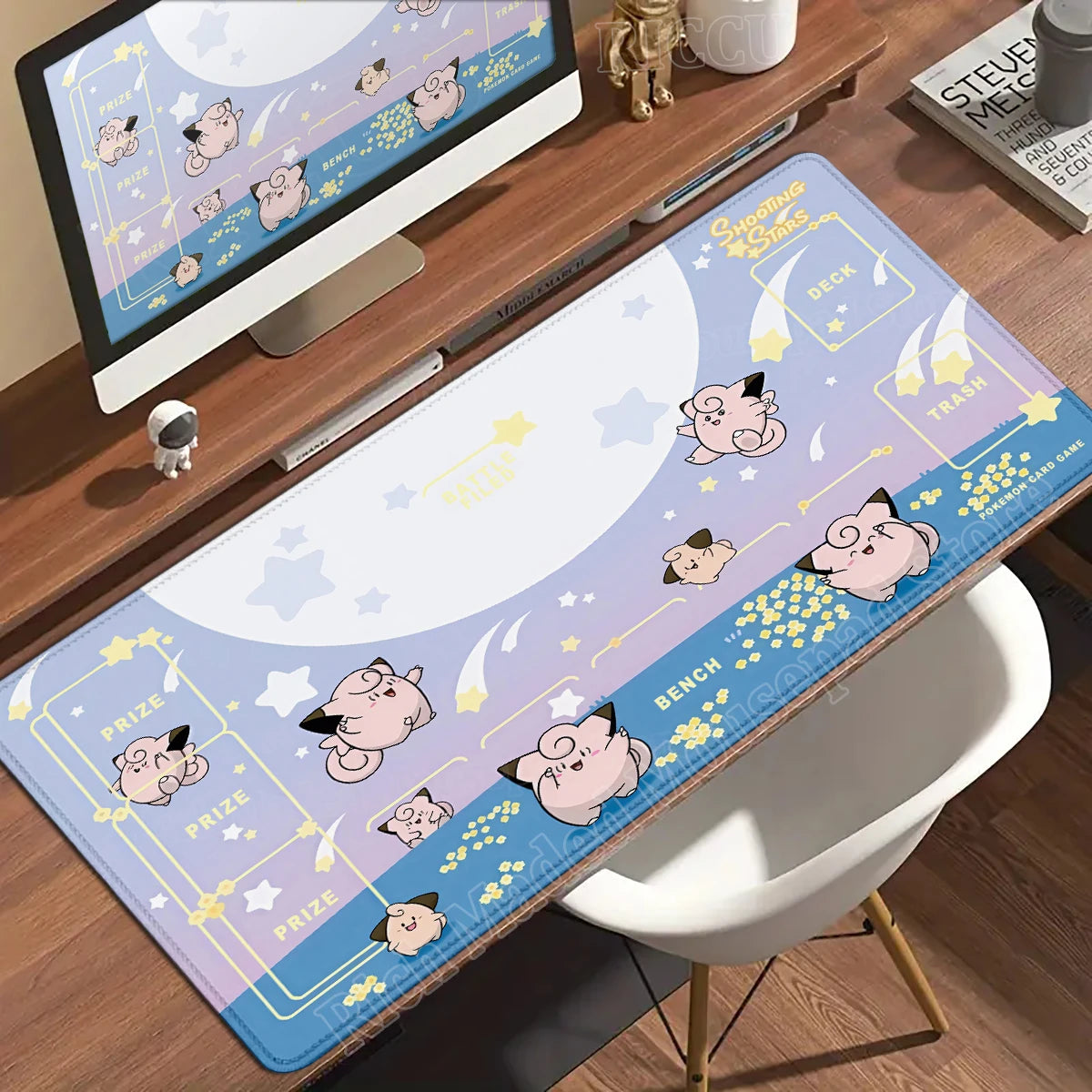 Kawaii Pink Keyboard Pad Clefairy Anime Gamer PC Cabinet Mouse Pad Ppokemon Jigglypuff Mousepad Laptop DeskMat E-Sports Mousemat