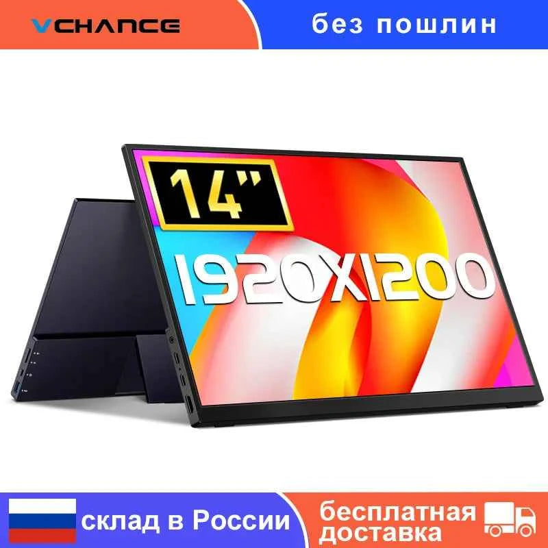 VCHANCE 14 Inch FHD Portable Monitor Metal Frame 1920*1200p 16:10 100%sRGB HDR Travelling Display for PC Xbox Switch ps5 Macbook
