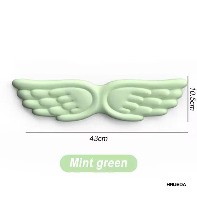 Keyboard Mouse Wrist Rest Angel Wing Memory Foam Mouse Pad Set Wrist Support Ergonomic Non-Slip for Computer Laptop Easy Typing