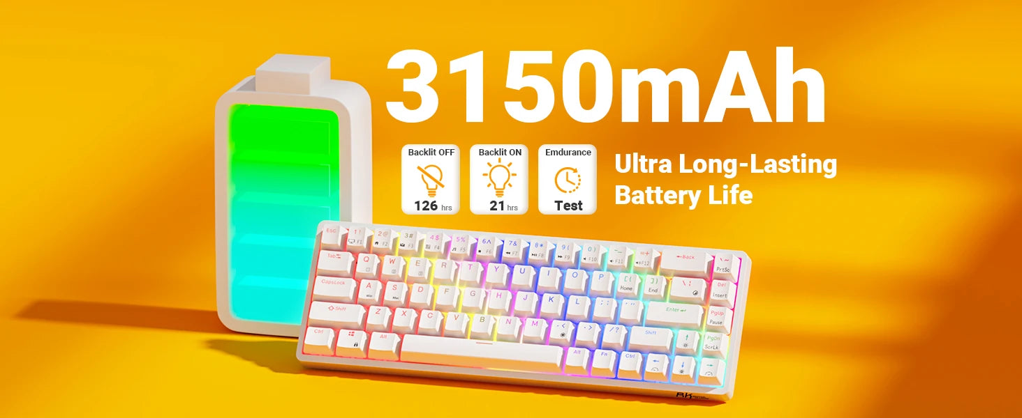 RK Royal Kludge RK837 Mechancial Keyboard 68 Keys 65% Compact 2.4G Wireless Bluetooth Gamer Keyboard RGB Backlight Hot Swappable