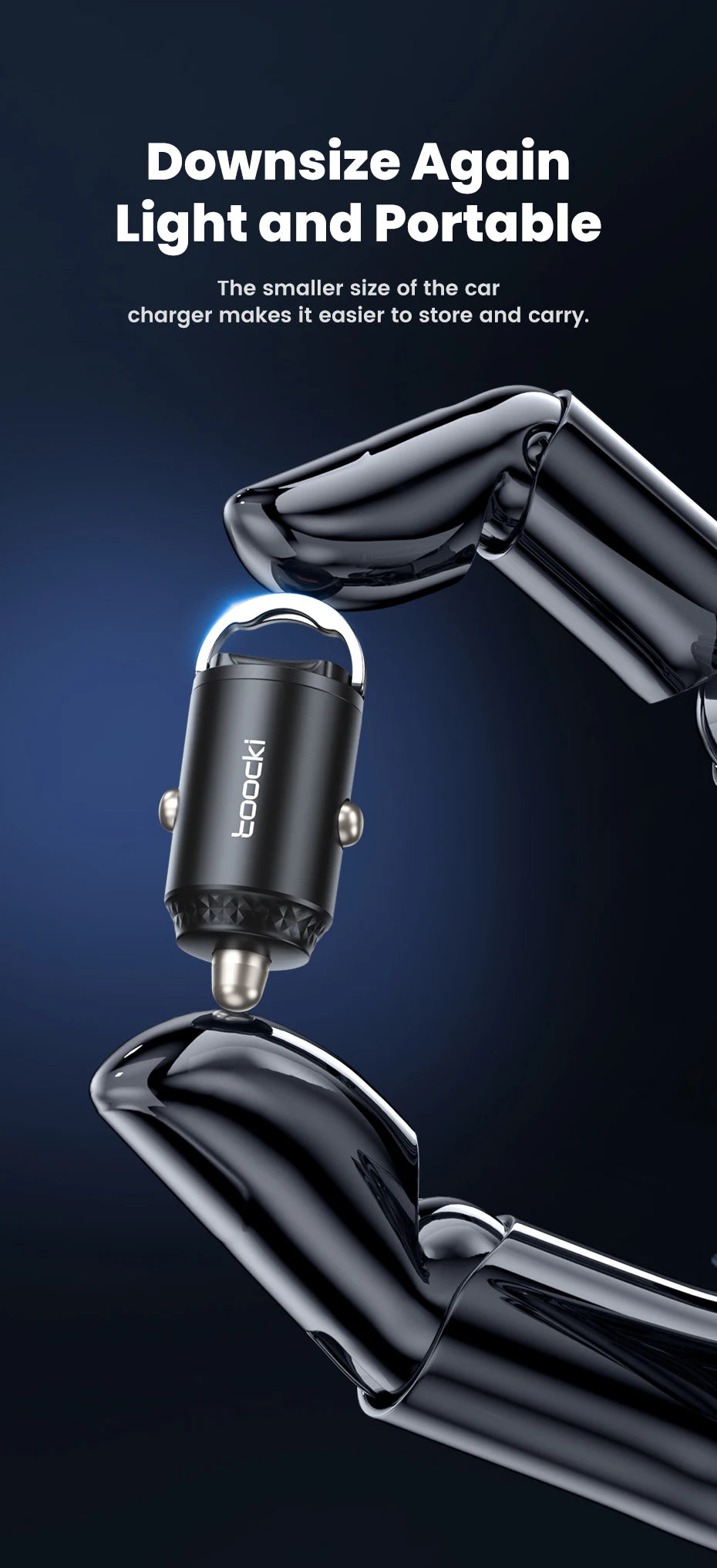 Toocki 45W USB Type C Dual Ports Car Charger Quick Charge 3.0 FCP SCP For iPhone Xiaomi Huawei Samsung Fast Charging Car Charger