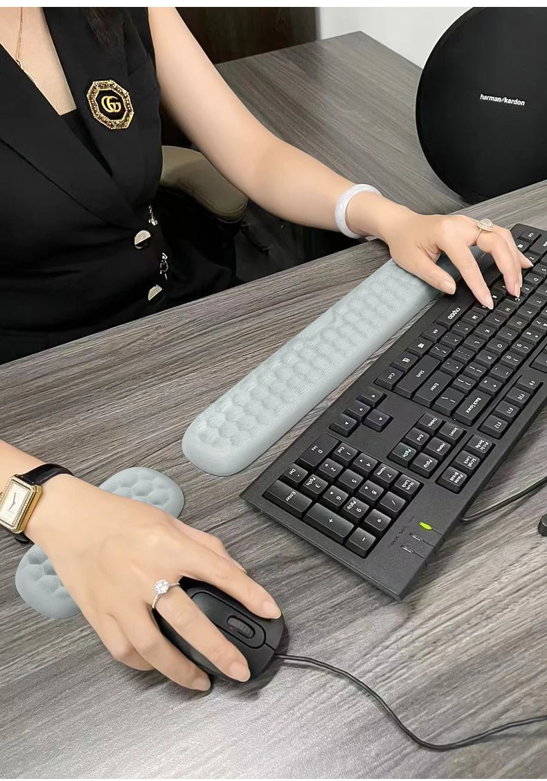 Keyboard Pad Mousepad Ergonomic Keyboard Mouse Wrist Rest Office Typing Protection Relax Wrist Memory Mouse Pad Computer Laptops