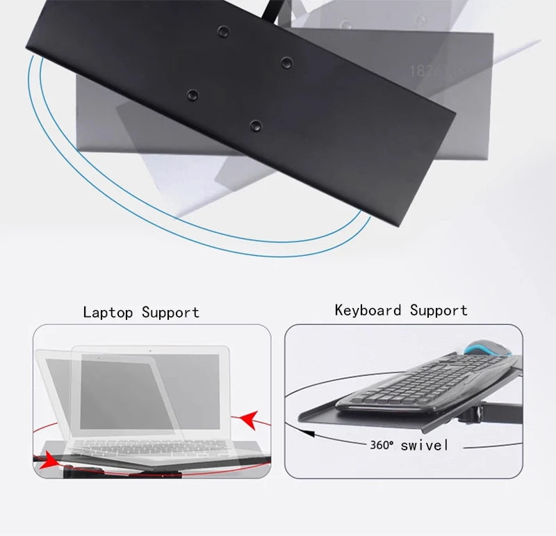 WH01 Wall Mount Keyboard Support 2 in 1 Monitor Keyboard Holder Arm