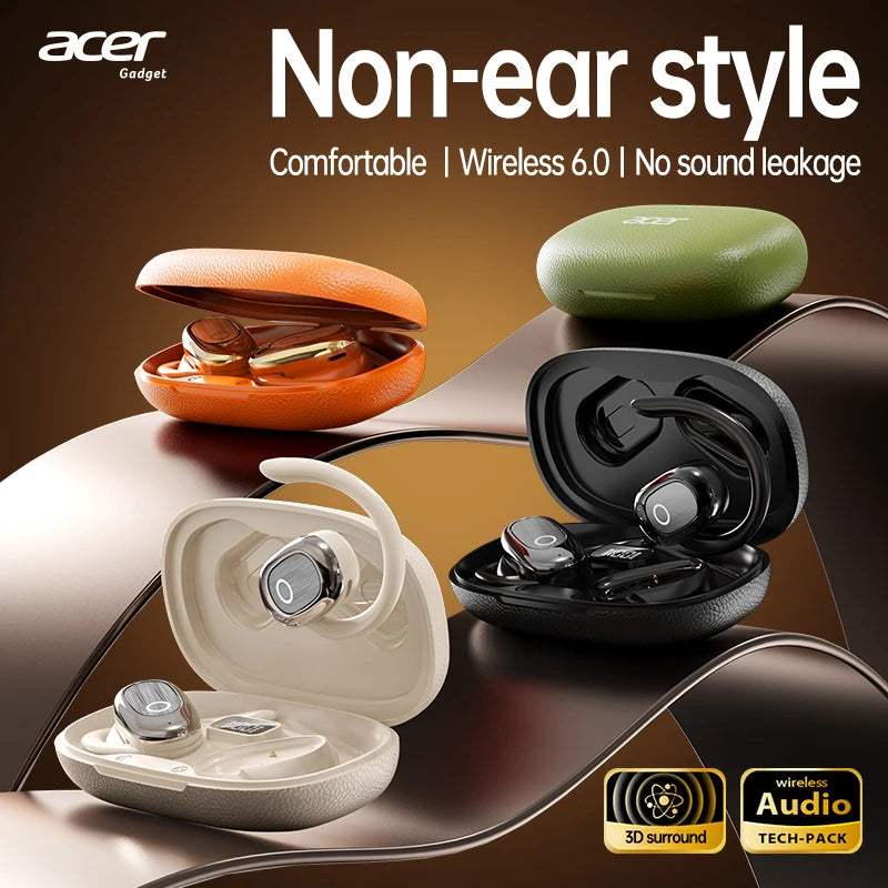 [Official Acer Product] Ohr553 Wireless Bluetooth Earphones with Earhook Design, Ows Design, Hd Calls, Comfortable Wear, Suitable for Sports and Running, Compatible with Mobile Phones, Tablets, and Laptops
