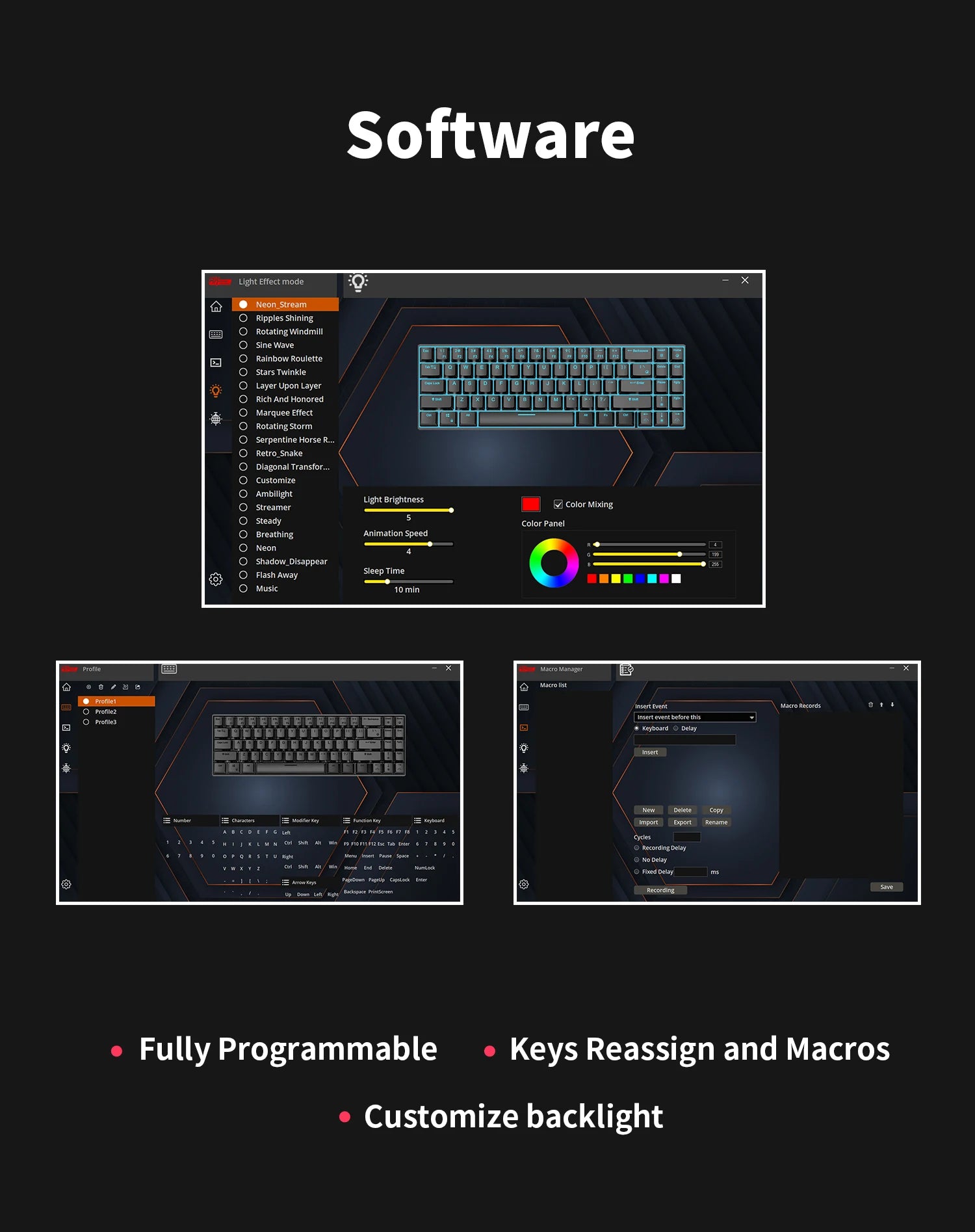 RK ROYAL KLUDGE R87 Russian Mechanical Keyboard 87 Keys RGB Backlit Hot-swappable Wired Gaming Keyboard Customised Keycaps