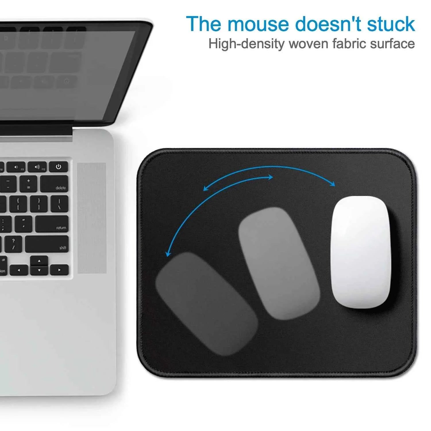 Mouse Pad with Stitched Edge Gaming Mousepad Small Non-Slip Rubber Base Washable Portable for Office Home Computer Laptop