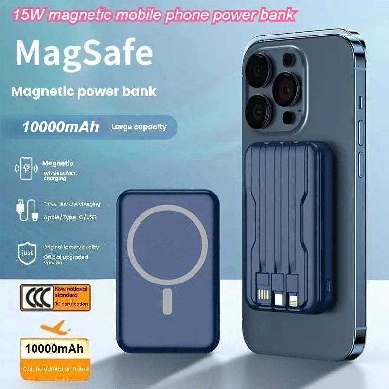 Taepiaai DX126 magnetic car wireless power bank; suitable for Apple, Android mobile phones\watches/15W/22.5W powerbank 10000mah