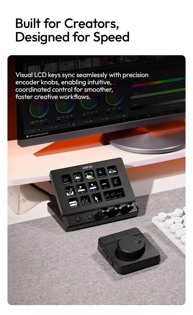 Ulanzi D200X StreamDeck Visual Keyboard Creative Control Hub 8-in-1 Docking Station Ecosystem Video Output Data Transfer Editing