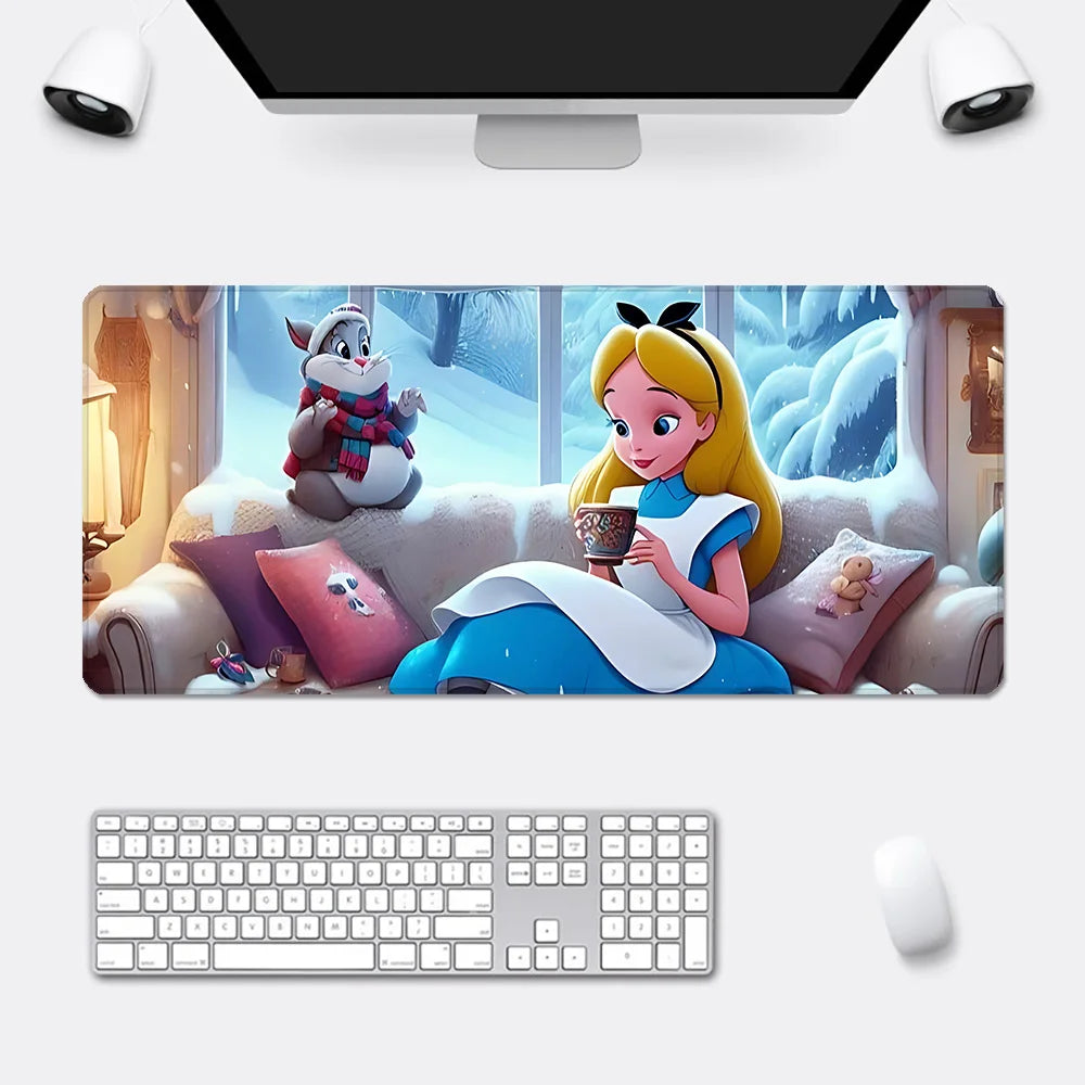 Cartoon Alice in Wonderland Mousepad HD Printing Computer Gamers Locking Edge Non-slip Mouse Pad XXL90x40cm Keyboard PC Desk Pad