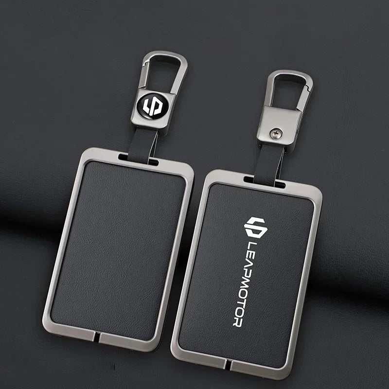 Car Smart NFC Card Key Case Cover For Leapmotor C10 C11 C16 Zinc Alloy Leather Protector Holder Shell Kychain Auto Accessories
