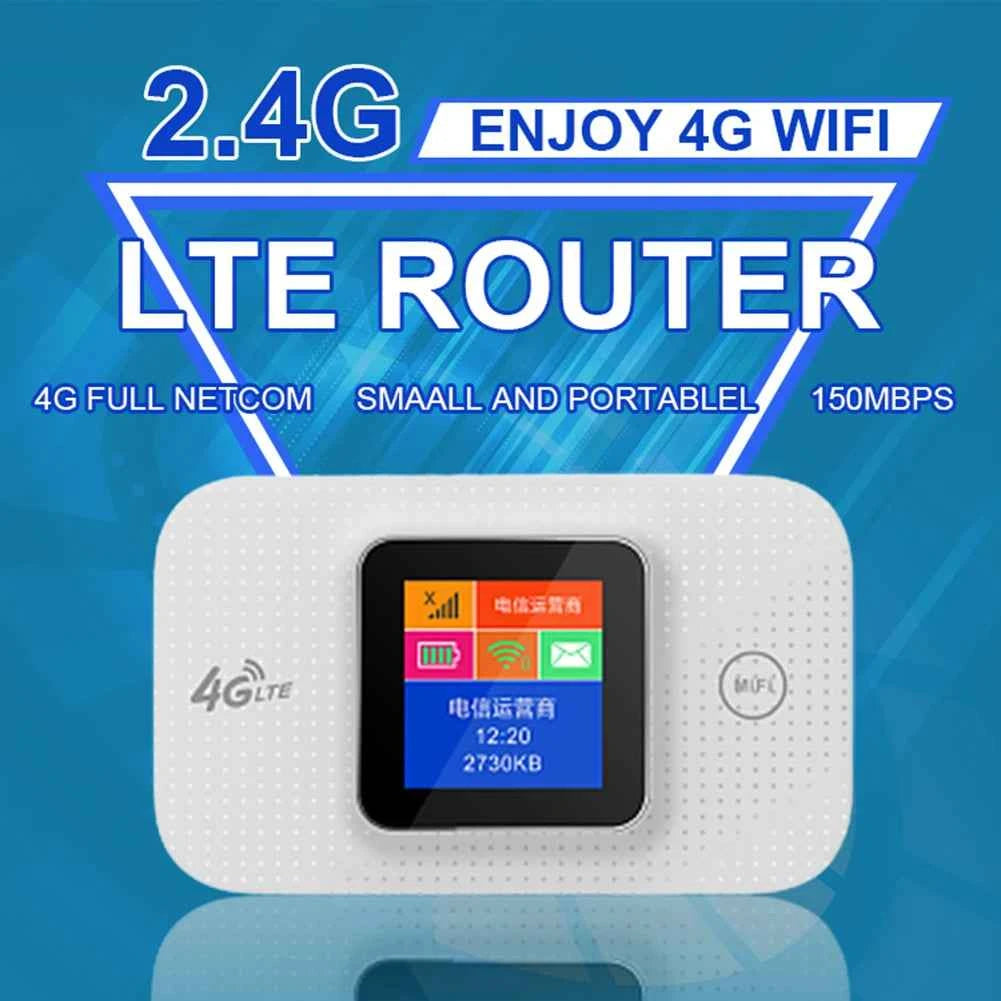 4G/5G LTE Wireless WiFi Router 150Mbps Colorful LED Display Mobile WIFI Router MiFi Modem Mobile Wifi Hotspot with Sim Card Slot