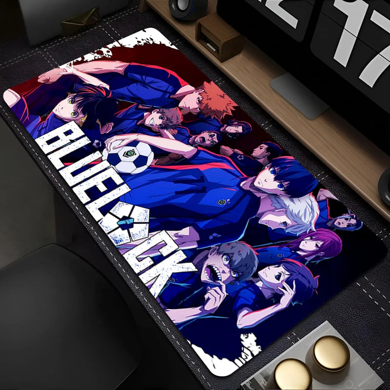 Mouse Pad Japan Anime Blue Lock Nagi Seishiro Mousepad PC Gamer Keyboard Rug Black And White Laptop Gaming Accessories Desk Mat