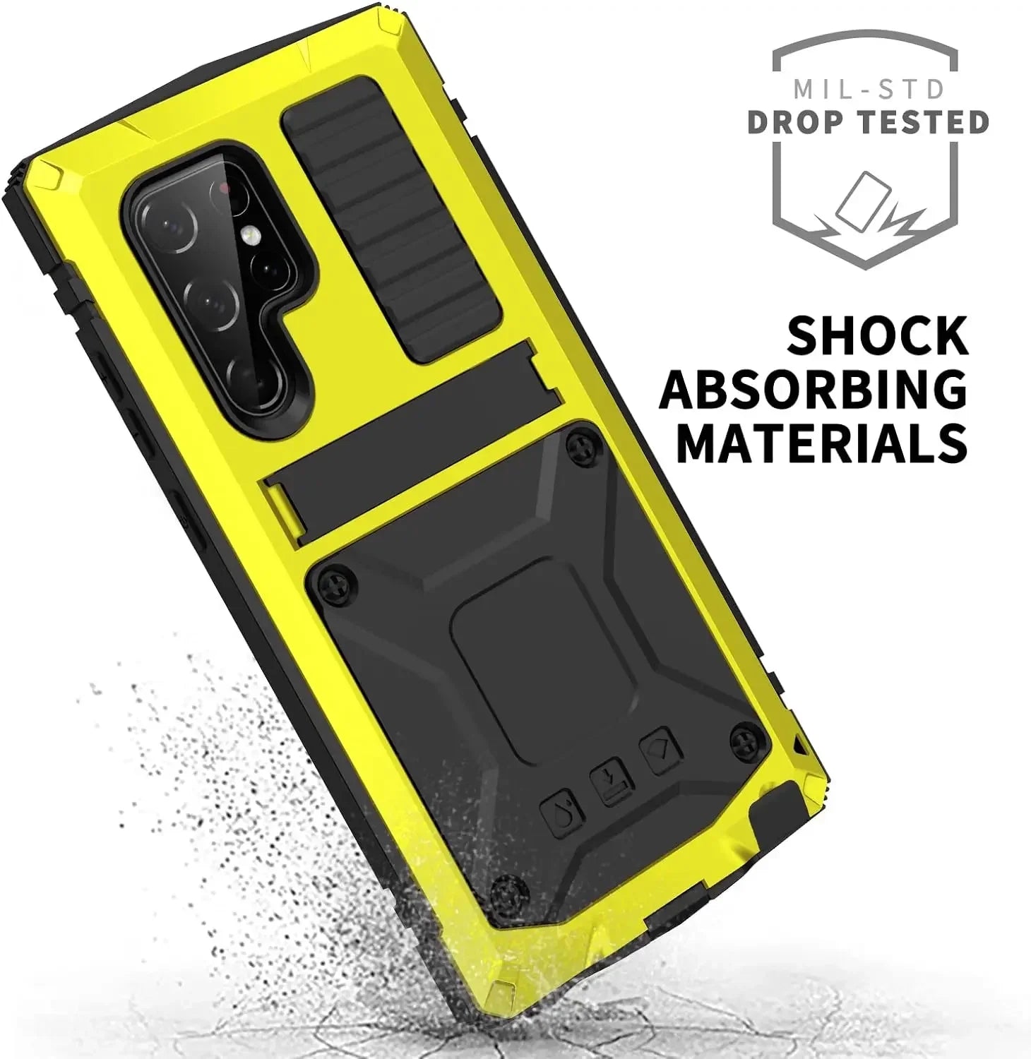 Heavy Duty Aluminium Metal Armor Case For Samsung S24 S23 S22 S21 Note 20 Ultra S20 Plus A32 Shockproof Cover Screen Protector