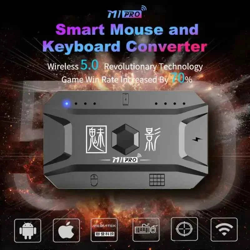 M1 Pro Gamepad Mobile Game Controller 4 in 1 Mouse Keyboard Converter BT V5.0 Programmable Adapter Support iOS Android System