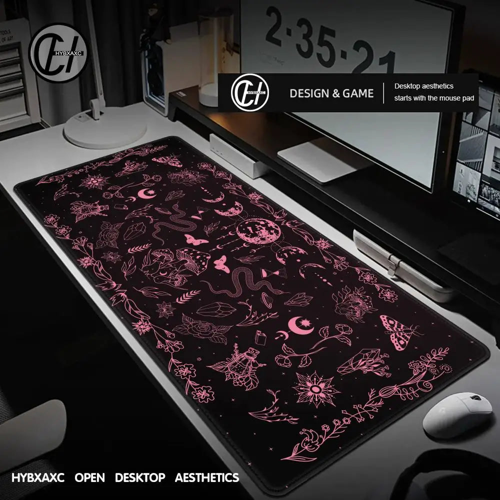 Purple Tarot Card Rubber Mouse Pad Moon Star Home Office Desk Mat Aesthetic Large Gaming MousePad Divination Keyboard Mat