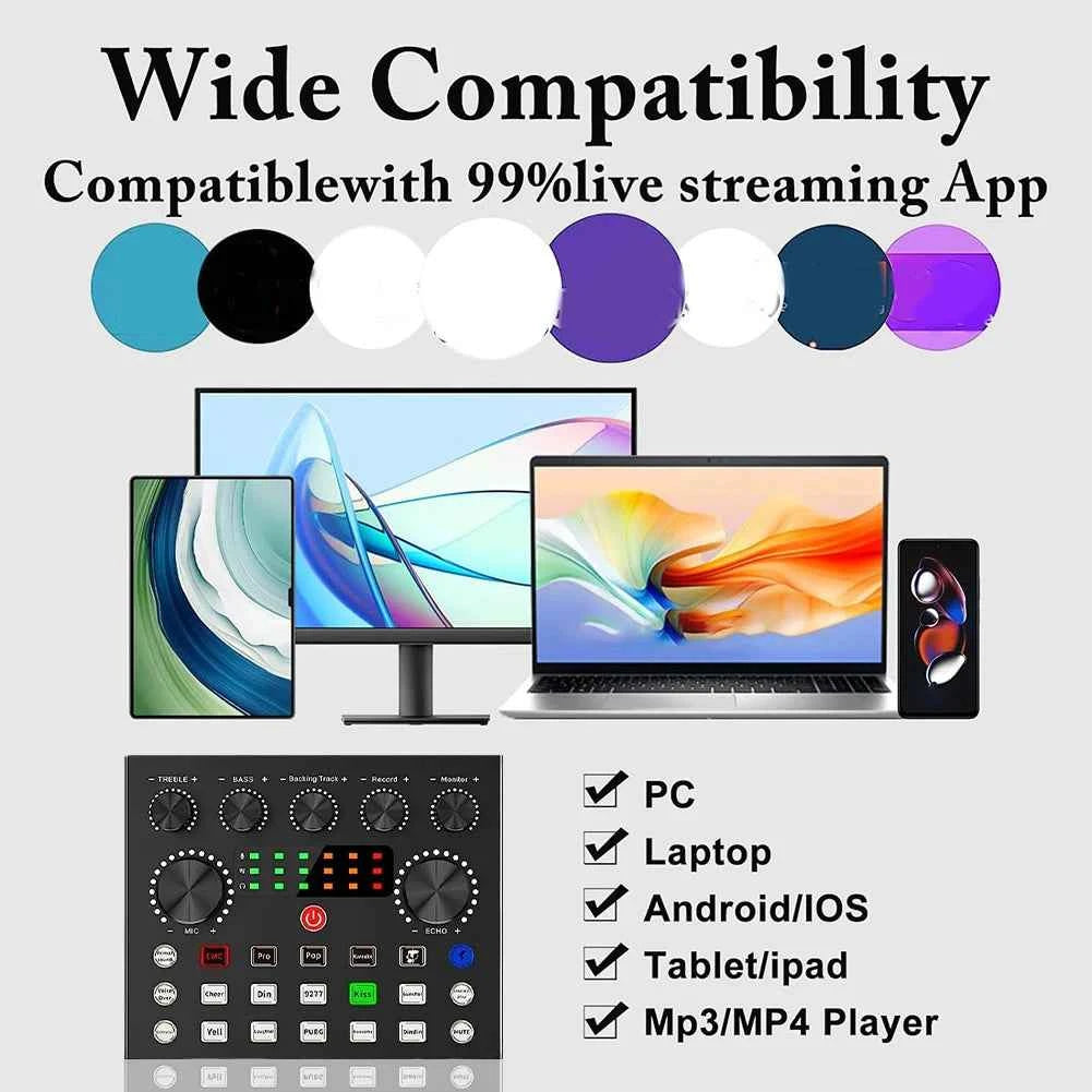 Podcast Equipment Bundle with BM800 Microphone And V8 Sound Card - Complete Recording Kit for Podcasting Streaming Gaming & Music Production