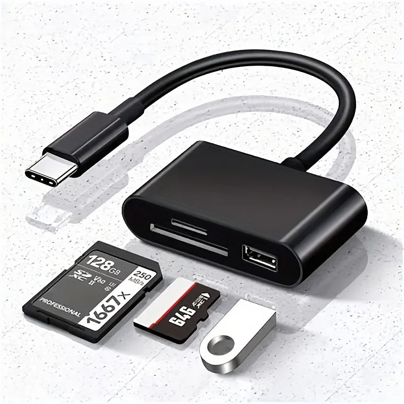 Type-C 3-in-1 Card Reader