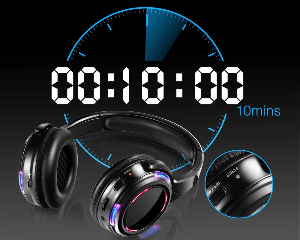 Silent Disco Professional System Over Head Led Wireless Headphones - Quiet Clubbing Party Bundle (20 RX+ 1 TX)