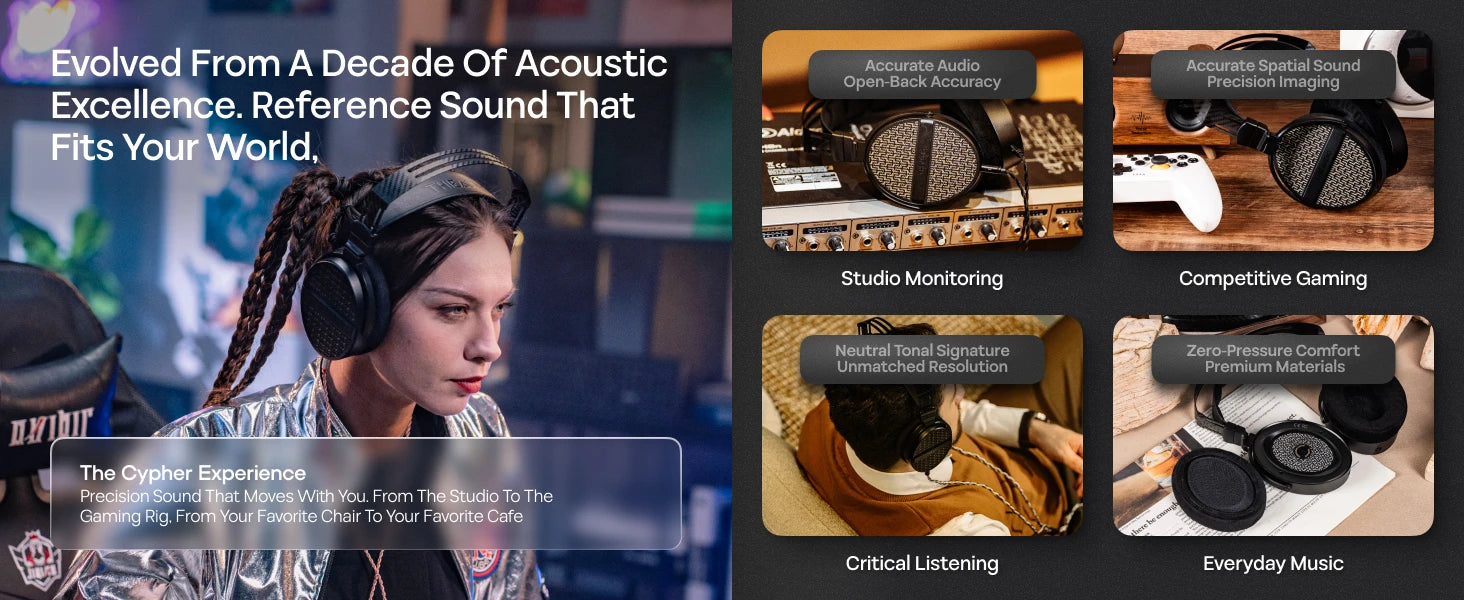 THIEAUDIO Cypher Flagship Dynamic Driver Open-Back Headphones with Immersive Open-Back Soundstage