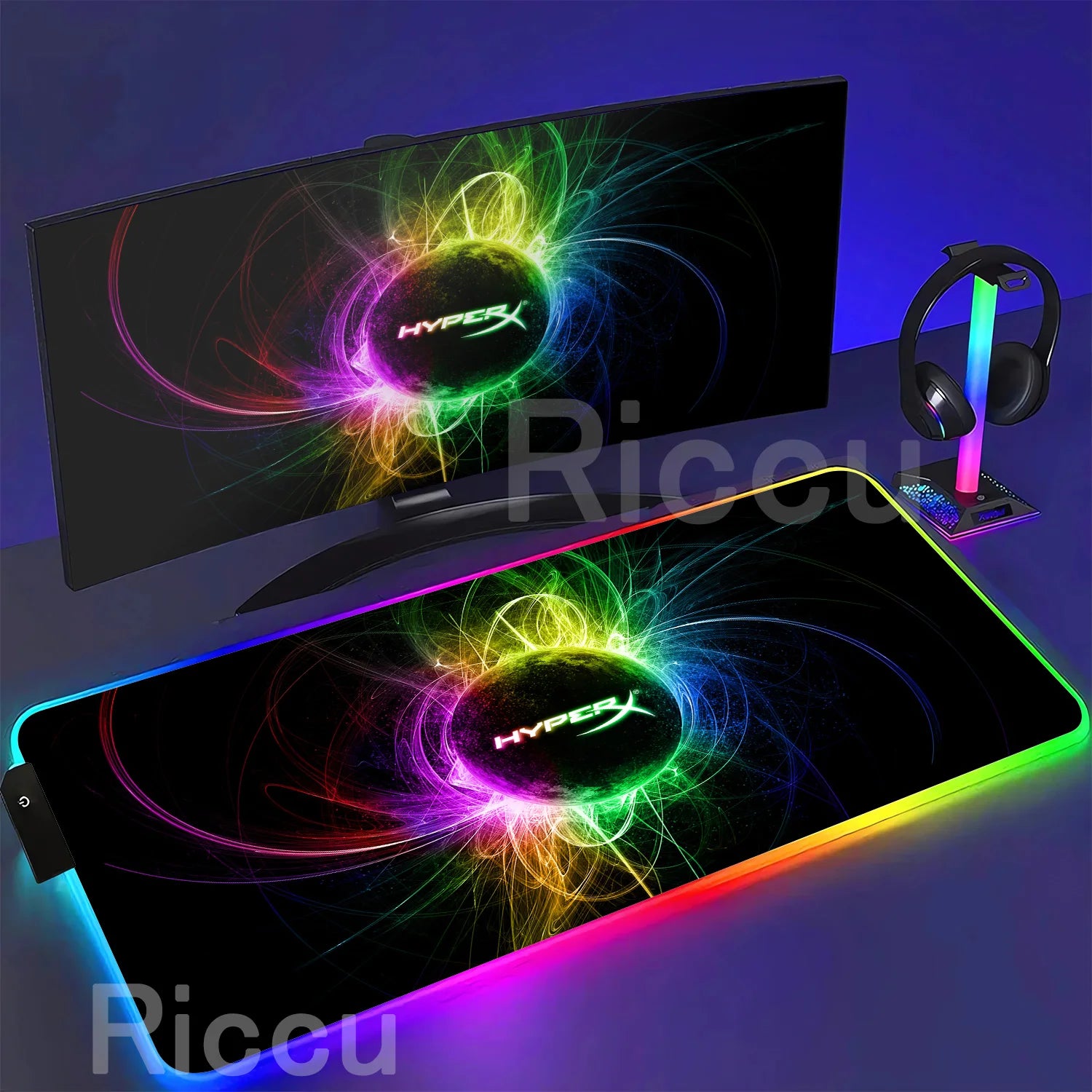 HYPERX RGB Large Mouse Pad Gaming Speed Mousepad Colorful LED Luminous XXL Game Computer Backlight Keyboard Accessories desk Mat