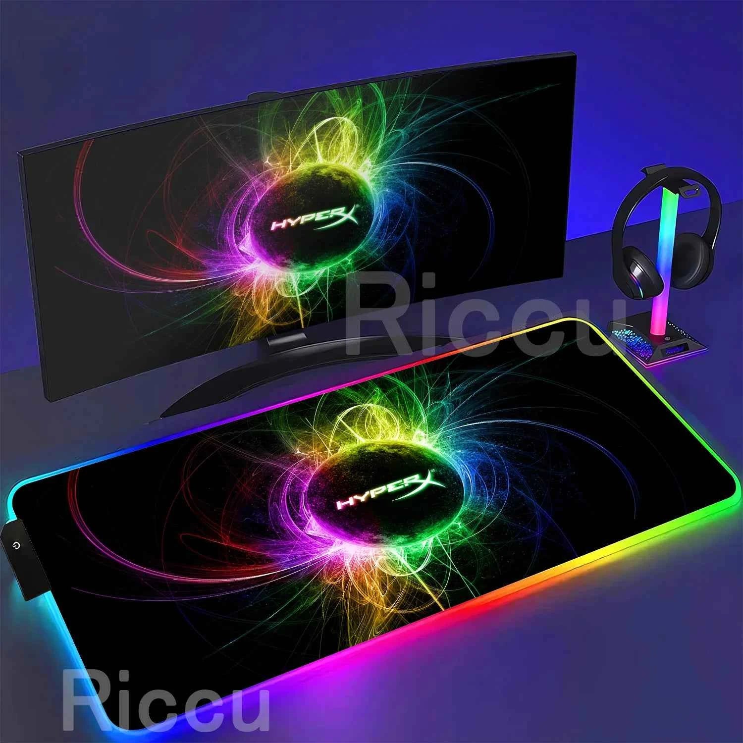 HYPERX RGB Large Mouse Pad Gaming Speed Mousepad Colorful LED Luminous XXL Game Computer Backlight Keyboard Accessories desk Mat
