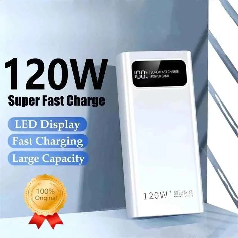 2026 CCC Certified 200000mAh 740Wh 120W Super Fast Charging Power Bank LED Digital Display Long Lasting for iOS Android Laptops