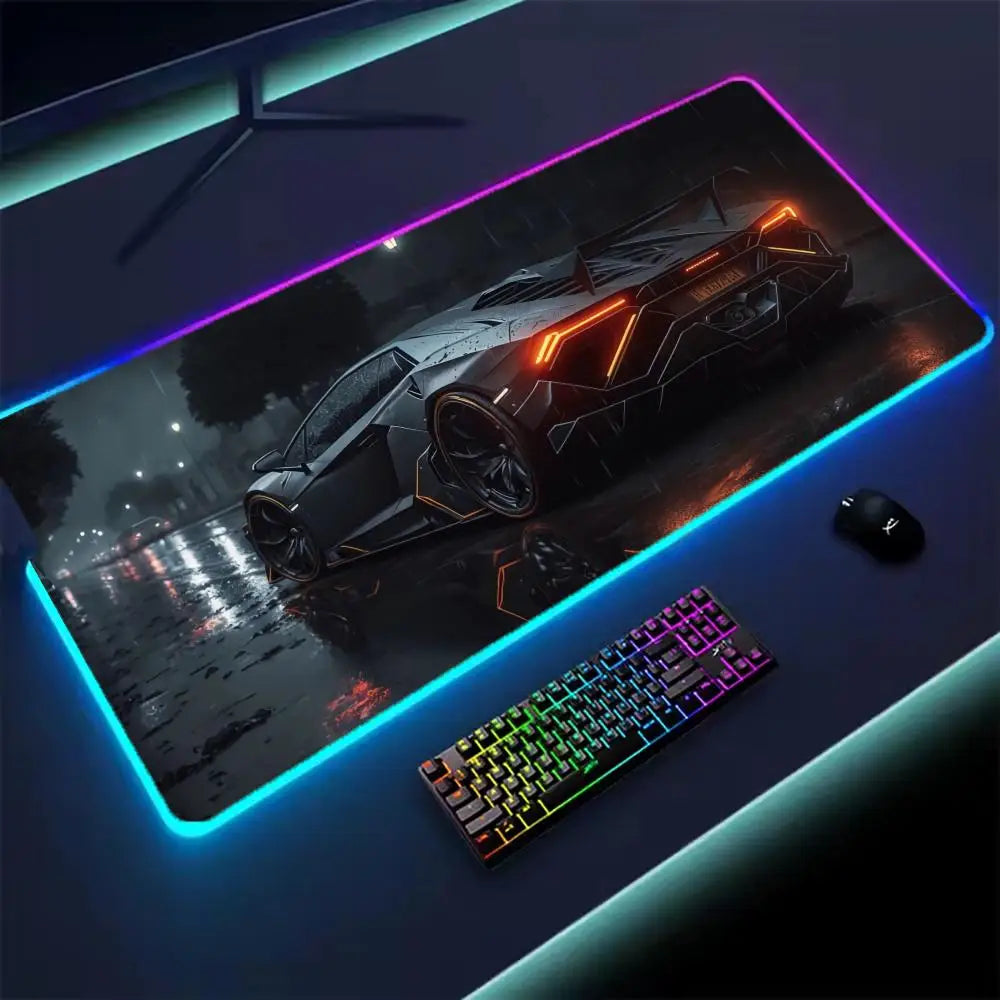 Car Super Cool RGB Mousepad Computer Table Mat Gaming Mouse Pad Gamer Accessories LED Backlit Keyboard Cabinet Mousepad Deskmat - WinSupport Tech