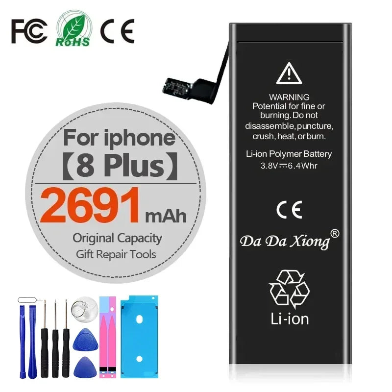 High Capacity Battery For iPhone 4 4S 5 5S 5C SE 2020 6 6S 7 8 SE2 Plus X XR XS 11 Pro Max Mobile Phone Pack New 0 Cycle Seal