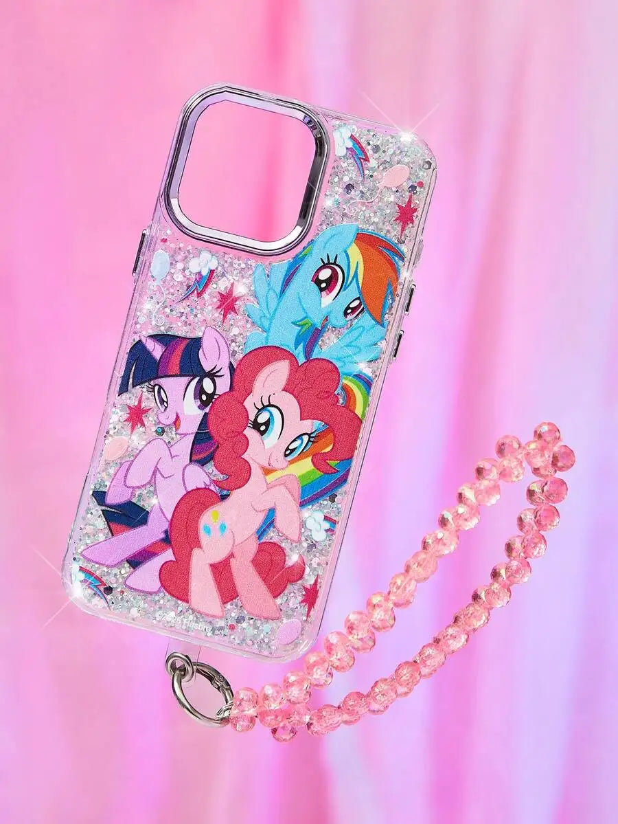 Transparent Pink Cartoon-Style Phone Case with Chill Graphic Design for iPhone
