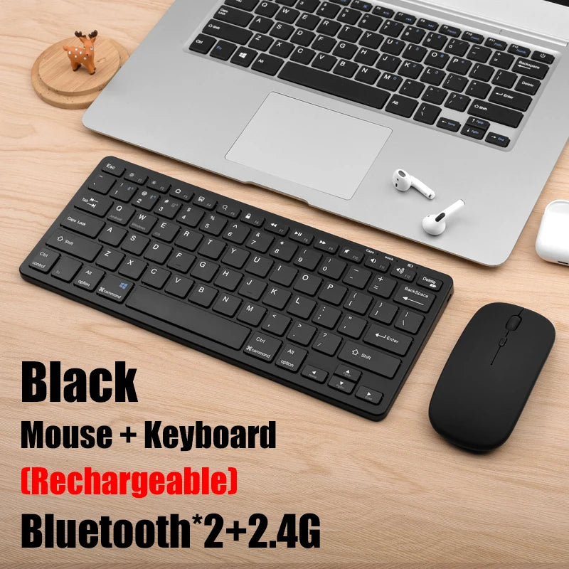 2.4G Wireless Keyboard Mouse Set Bluetooth 5.0 Keyboard Mouse Combo 2 modes Mini Keyboard Mouse For Laptop PC Accessories
