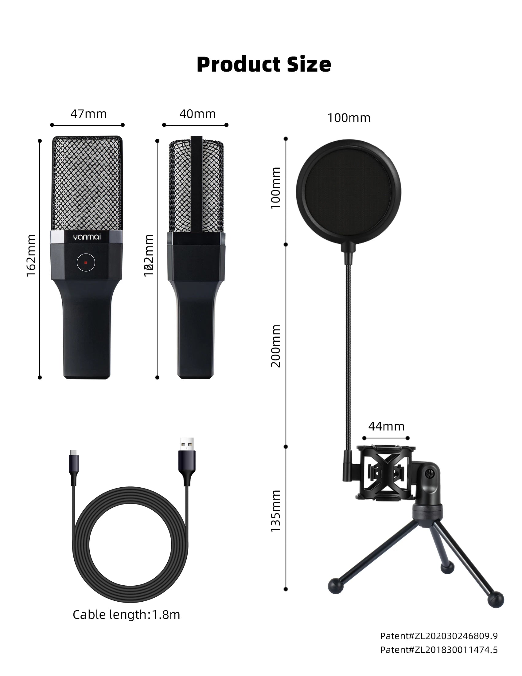 Professional USB Condenser Microphone Kit – Gaming & Podcast Mic for PC/Laptop, Wired Studio Recording Mic for Streaming, Karaoke & Voice Overs.