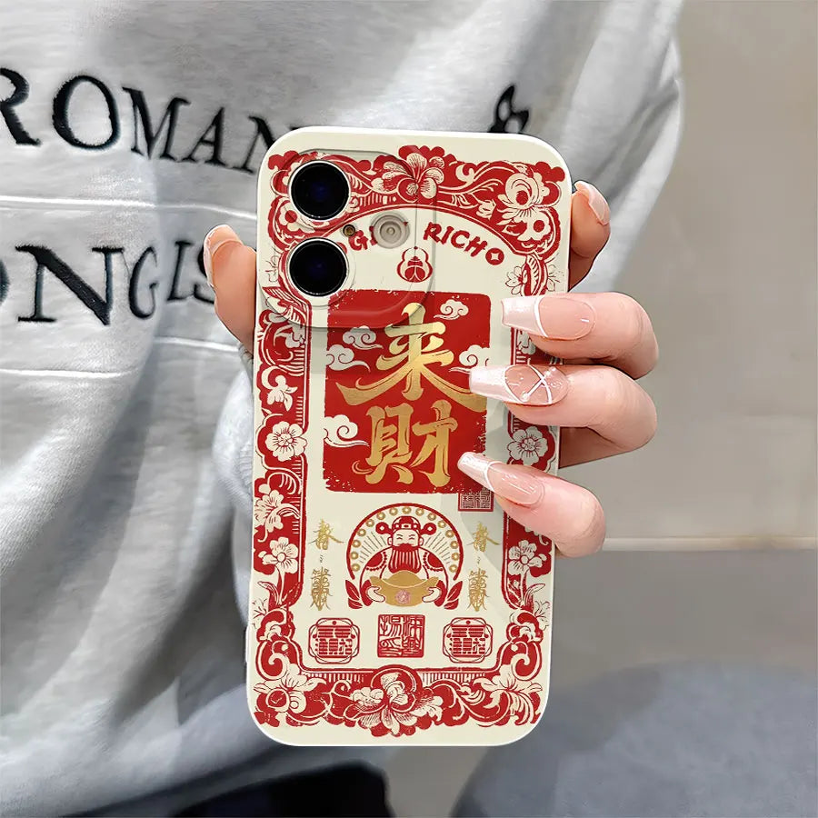 Lai Cai Patterned phone cases for iPhone 17 to 11 Pro Max Plus