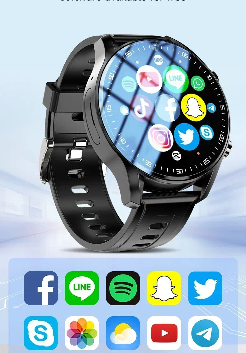 SIM Dual camera Smartwatch A7128G 4G smartwatch Video Call Trail tracker with Wifi GPS waterproof Google Play Store for men