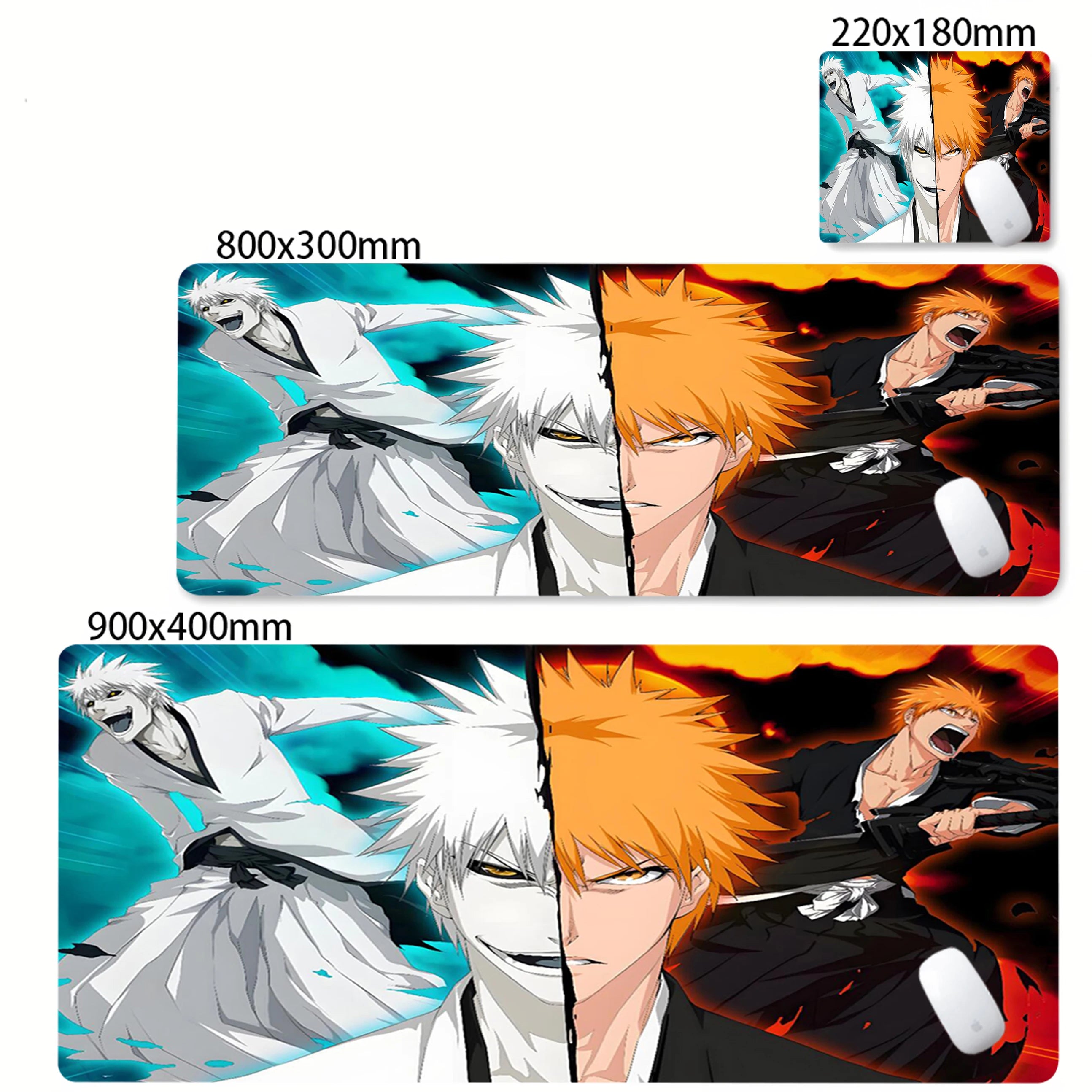 Bleach Kurosaki Ichigo Anime Mouse Pad Pc Gamer Accessories Desk Mats Rubber Carpet Mousepad Office Table Pads Gaming Mouse Mats