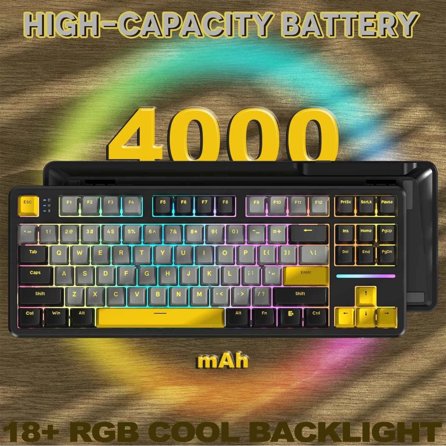 ATTACK SHARK X87 Wireless Mechanical Gaming Keyboard, Tri-Mode BT5.0/2.4GHz/USB-C Gasket Hot Swappable Custom Keyboard, Pre-lube