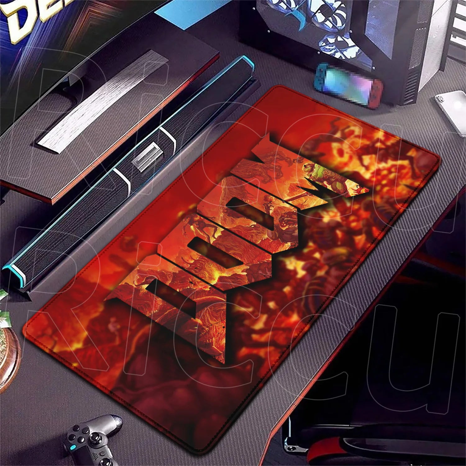 PC accessories 400x900mm Desk Mat Popular games D-Doom Mousepad Large Gaming Mouse Pad LockEdge Computer Keyboard Table DeskMat