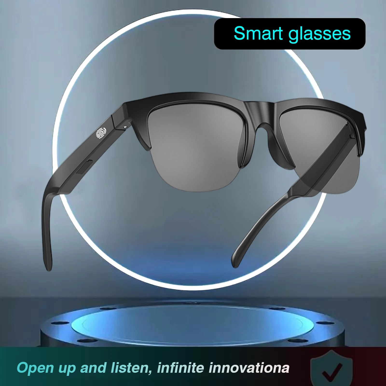 2025 Smart Glasses with Bluetooth Audio – Wireless Calling, Music Playback, Voice Assistant & Blue Light Blocking Eyewear for Men & Women