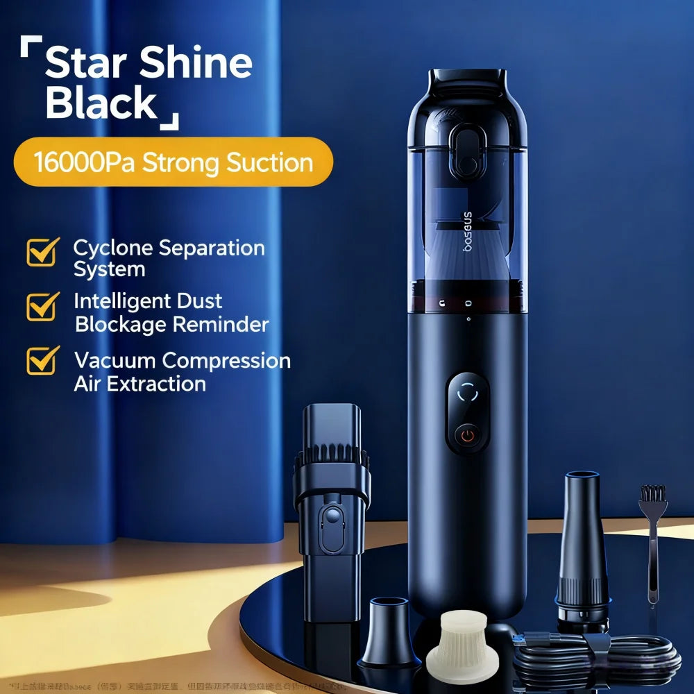 Baseus A5 16000Pa Wireless Car Vacuum Cleaner Powerful Portable Handheld Automotive Vacuum Cleaner for Car Inner Cleaning Home