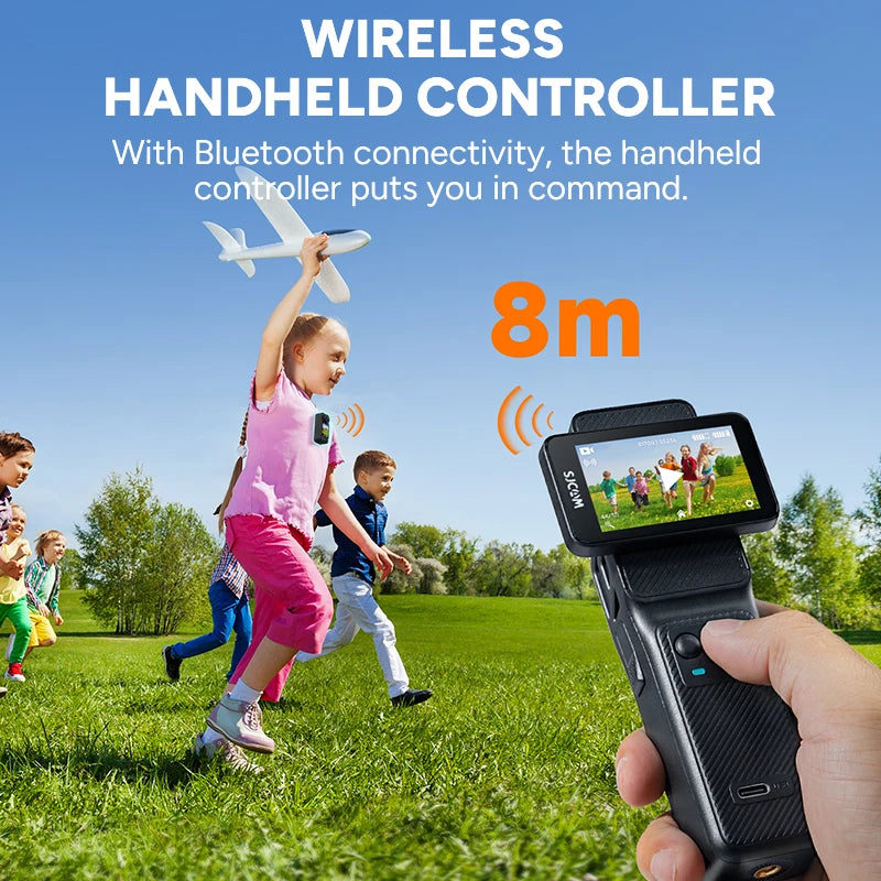 SJCAM C400 4K Pocket Camcorder with Stabilization, WiFi for Travel Vlogging & Family Handheld Recording Touch Screen Live Stream