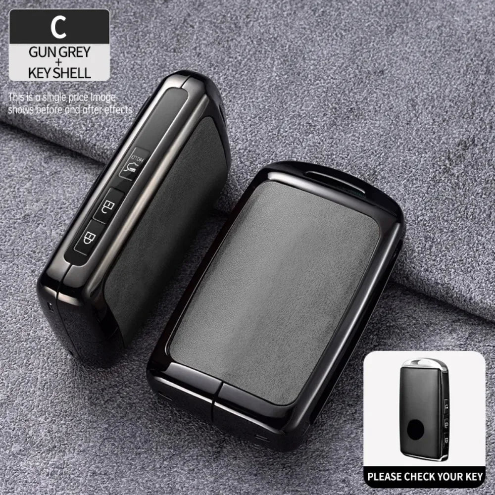 Zinc Alloy Leather Smart Car Key Fob Case Cover Chain Remote Shell Holder Protector for Mazda 3 6 CX3 CX30 CX5 CX8 CX9 CX50 CX60