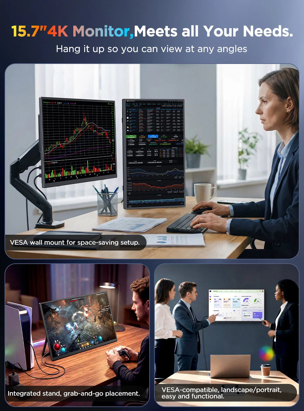 UPERFECT 4K Portable Touch Monitor 15.7