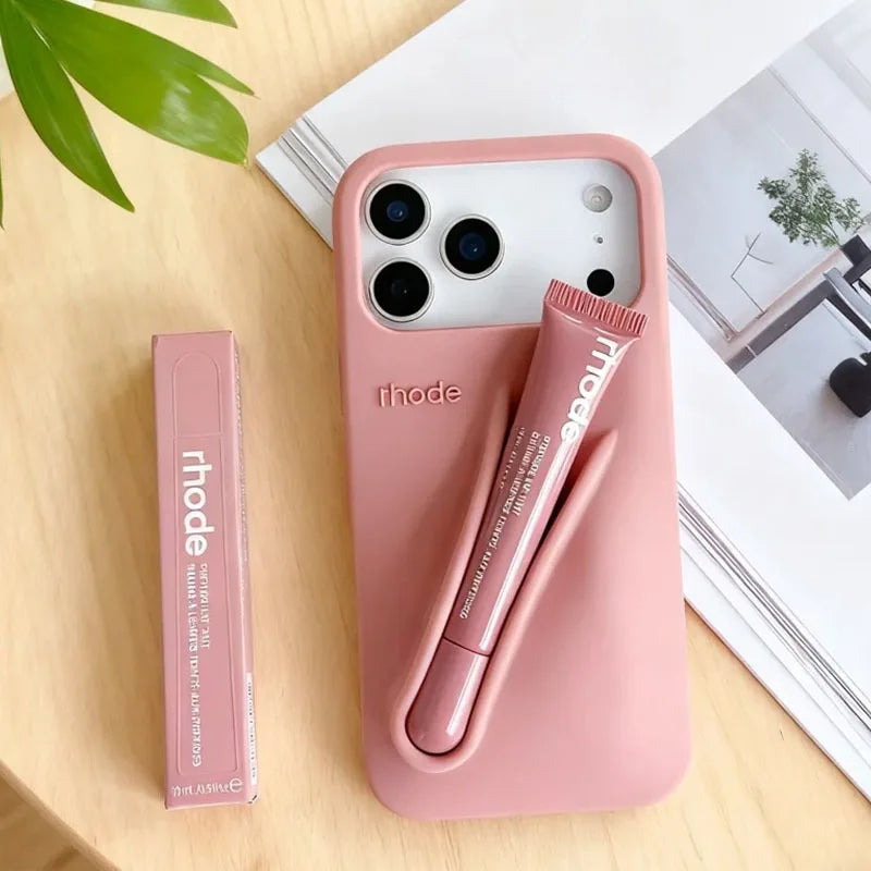 Hot Brand Lemontini Phone  Case for IPhone 11 12 13 14 15 16 Pro Max Plus 17 Air Makeup Lip Gloss Silicone Cover with Lip Glaze