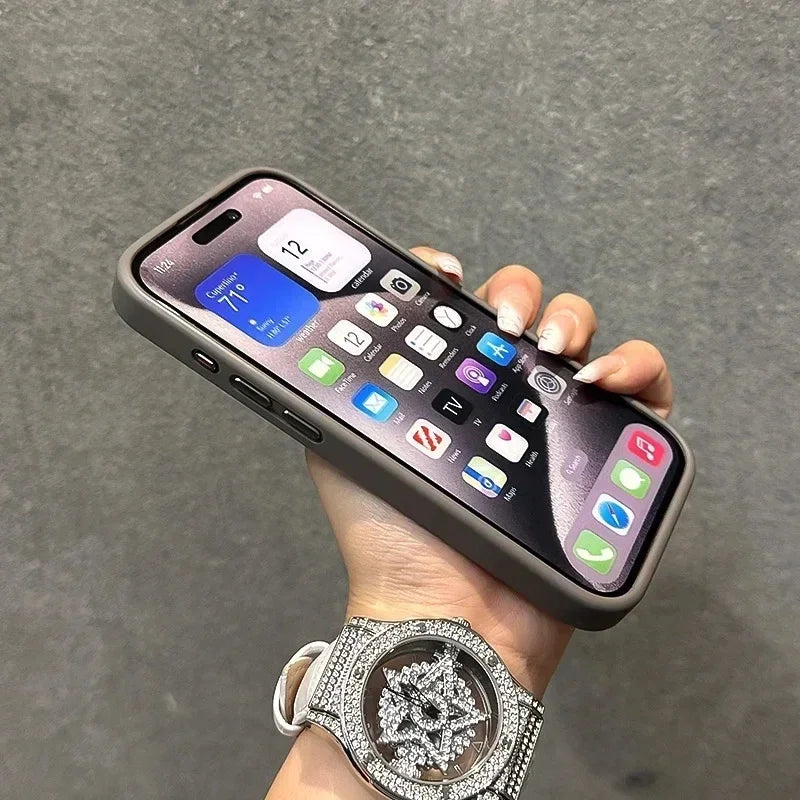 Luxury Magnetic Shockproof Phone Case for iPhone 16/15/14/13/12/11/17 Pro Max with Stand and Glass Lens Case