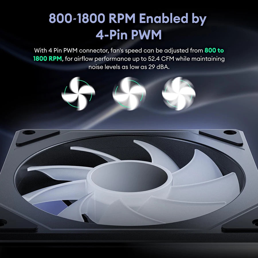 PRISM 7 PRO Case Cooling Fan 12cm ARGB 5V 3Pin 4 Pin PWM Computer Chassis Fan Infinity Mirror Silent Ventilador