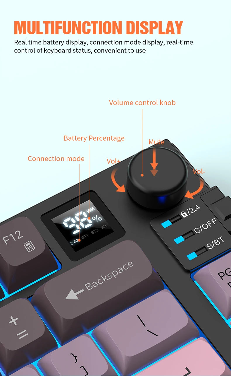 XUNSVFOX K920 Bluetooth Wireless Keyboard Mouse Set Dual Model Laptop Home Office Gaming USB Light Charging